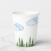 Party "Aquarellkiefern" Pappbecher (Rückseite)