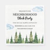 Party "Aquarellkiefern" Serviette (Vorderseite)