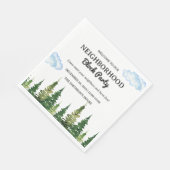 Party "Aquarellkiefern" Serviette (Ecke)