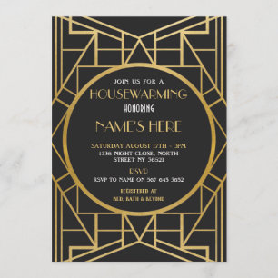 Party Art Deco Gatsby Housewarming im 19. Jahrhund Einladung