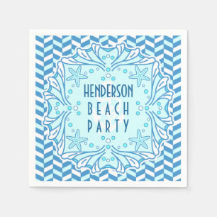 Party Art Deco Muschel und Herringbone Custom Serviette