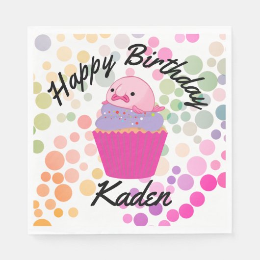 Party auf der Birthday Blobfish Papierplatte Serviette (Vorderseite)