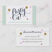 Party auf Entwurfs-Geschäfts-Karte Visitenkarte (Vorne/Hinten)