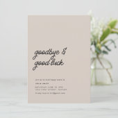 Party "Auf Wiedersehen und Viel Glück bewegen" Einladung (Stehend Vorderseite)