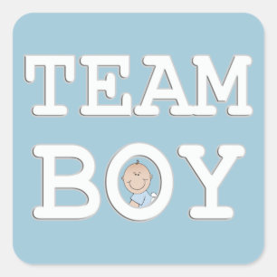 Party-Aufkleber für das Baby Gender, Teamboy Quadratischer Aufkleber