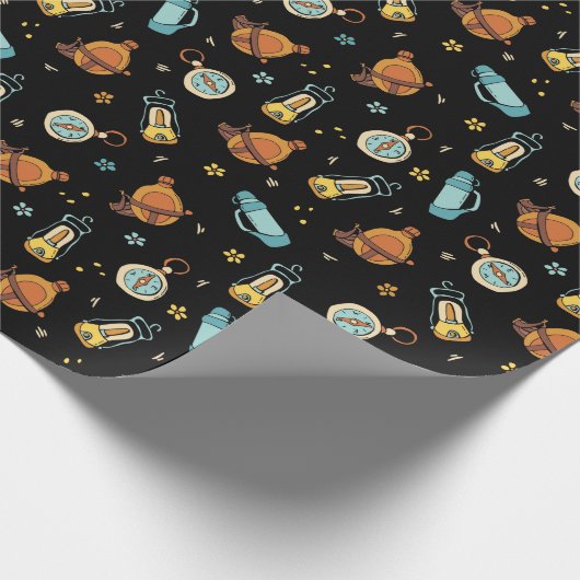 Party aus coolem Camping Geschenkpapier (Ecke)