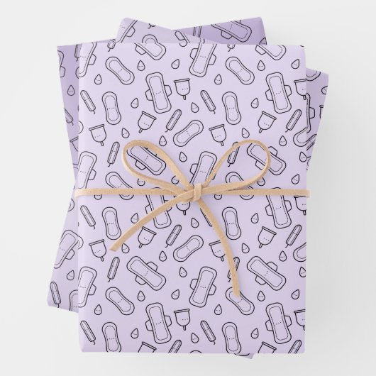 Party aus der ersten Phase Lila Tampon Pad Muster Geschenkpapier Set (Beispiel)