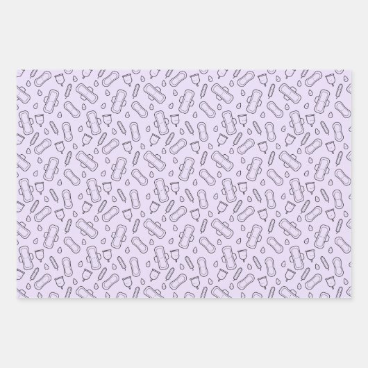 Party aus der ersten Phase Lila Tampon Pad Muster Geschenkpapier Set (Vorderseite)