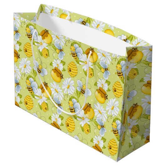 Party aus gegartem Honigbienen Große Geschenktüte (Rückseite Schrägansicht)