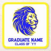 Party aus gelben und blauen Löwen Rechteckiger Pappuntersetzer (Vorderseite)