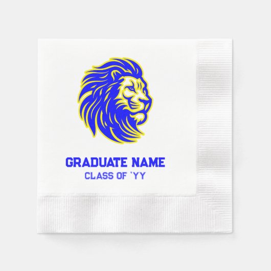 Party aus gelben und blauen Löwen Serviette (Vorderseite)