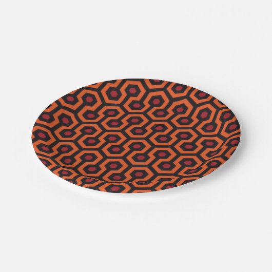 Party aus glänzendem Teppichboden Pappteller (Schrägansicht)