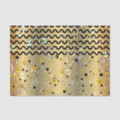 Party aus Gold und schwarzen Sternen Seidenpapier (Vorderseite)