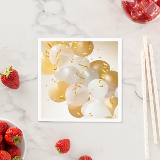 Party aus Gold und Weiß Serviette (Beispiel)