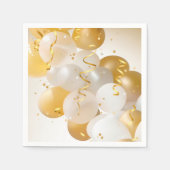 Party aus Gold und Weiß Serviette (Vorderseite)