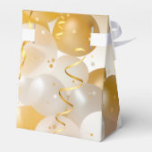 Party aus Gold und Weißballons Geschenkschachtel (Rückseite)