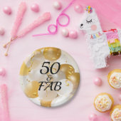 Party aus Gold und Weißballons Pappteller (Party)