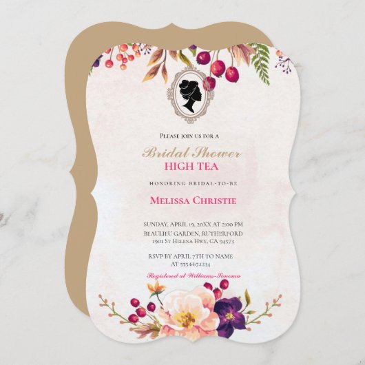 Party aus Hochgarten, schöne, weiche Pastellfarben Einladung (Vorne/Hinten)