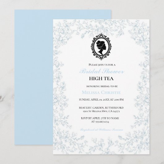 Party aus Hochgarten, schöne, weiche Pastellfarben Einladung (Vorne/Hinten)