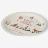 Party aus Holz Rosa Geburtstagsparty Pappteller (Schrägansicht)