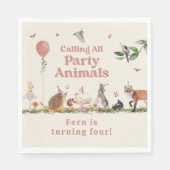 Party aus Holz Rosa Geburtstagsparty Serviette (Vorderseite)