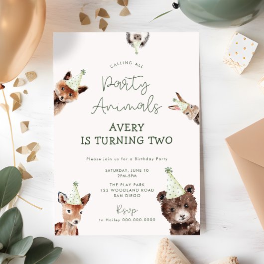 Party aus Holz zum Geburtstag Einladung