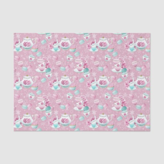 Party aus rosa Blumentee Seidenpapier (Vorderseite)