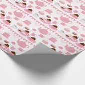 Party aus rosa Tee Geschenkpapier (Ecke)