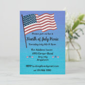 Party aus Rot, Weiß und Blau des Amerikanischen Un Einladung (Stehend Vorderseite)