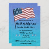 Party aus Rot, Weiß und Blau des Amerikanischen Un Einladung (Vorne/Hinten)