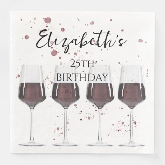 Party aus Rotwein Serviette (Vorderseite)