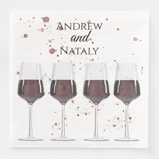 Party aus Rotwein Serviette (Vorderseite)