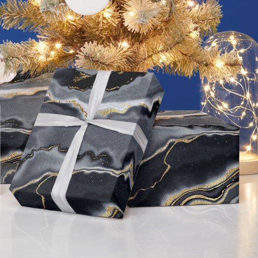 Party aus schwarzem Goldkohlebergwerk Geschenkpapier (Feiertage)