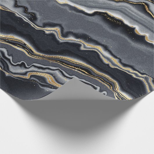 Party aus schwarzem Goldkohlebergwerk Geschenkpapier (Ecke)