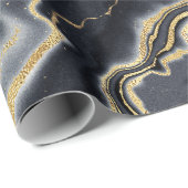 Party aus schwarzem Goldkohlebergwerk Geschenkpapier (Rolleneckpunkt)