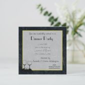 Party aus schwarzem Marmor Einladung (Stehend Vorderseite)