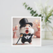 Party aus schwarzer Krawatte, Hamster, Geburtstag, Einladung (Stehend Vorderseite)
