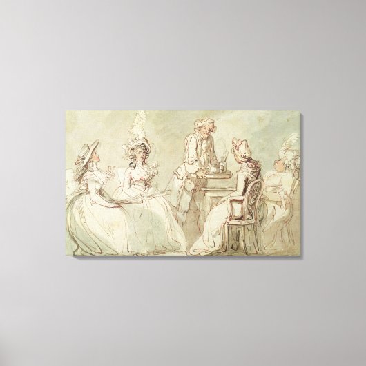 Party aus Tee (Stift und Tinte, Bleistift und Gefr Leinwanddruck (Vorderseite)