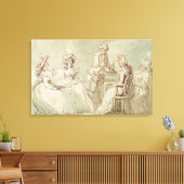 Party aus Tee (Stift und Tinte, Bleistift und Gefr Leinwanddruck (Insitu (Wohnzimmer))