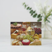 Party aus Wein und Käse Postkarte (Stehend Vorderseite)