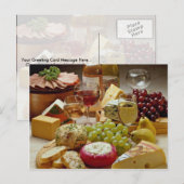 Party aus Wein und Käse Postkarte (Vorne/Hinten)