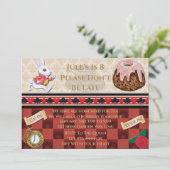 Party aus weißem Kaninchenteppich Einladung (Stehend Vorderseite)