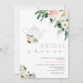 Party aus weißem Tee und weißem Blumenkohl Brautpa Einladung (Vorderseite)