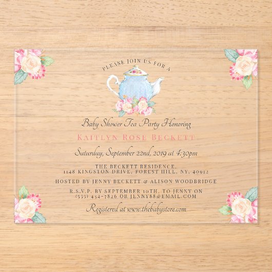 Party: | Babydusche Acryleinladungen (Vorderseite)