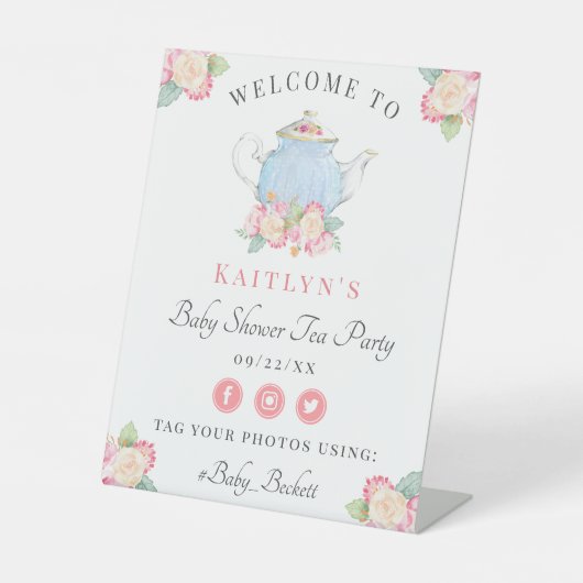 Party: | Babydusche Begrüßung Sockelschild (Vorderseite)