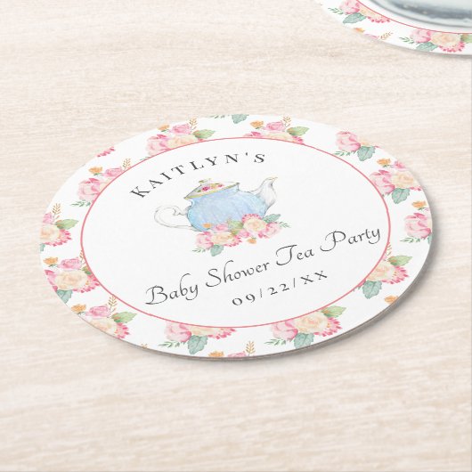 Party: | Babydusche Runder Pappuntersetzer (Angewinkelt)