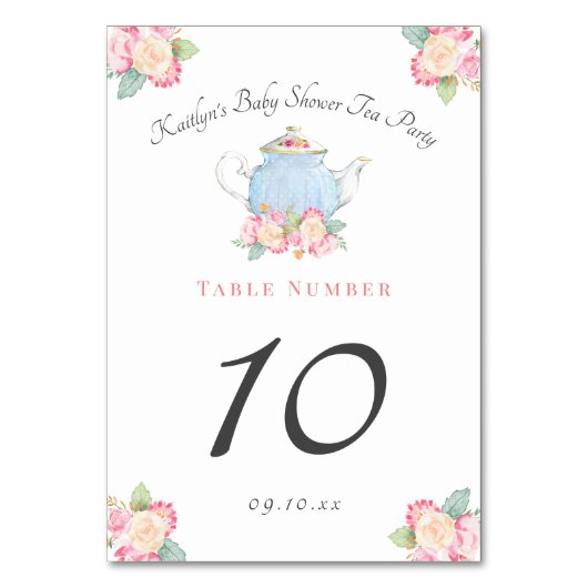 Party: | Babydusche Tischnummer (Rückseite)