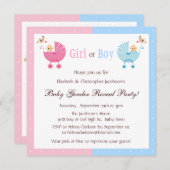 Party-Babys mit geschlechtsspezifischem Hintergrun Einladung (Vorne/Hinten)