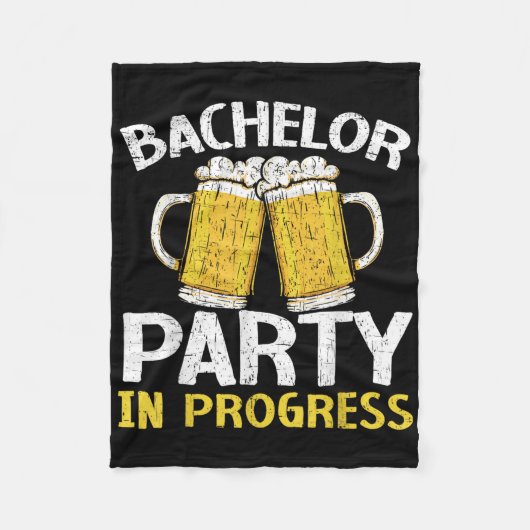 Party Bachelor in progress Beer Wedding Groom Brid Fleecedecke (Vorderseite)