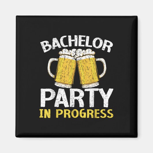 Party Bachelor in progress Beer Wedding Groom Brid Magnet (Vorne)